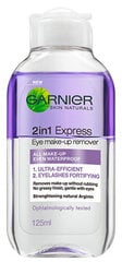 Средство для снятия макияжа с глаз Garnier 2in1 Express, 125 мл цена и информация | Средства для очищения лица | pigu.lt