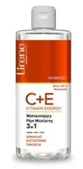 Micelinis vanduo Lirene Vitamin Energy C+E 3 in 1, 400 ml kaina ir informacija | Veido prausikliai, valikliai | pigu.lt