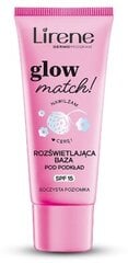 Lirene Glow Match, осветляющая база под макияж SPF 15, 30 мл цена и информация | Пудры, базы под макияж | pigu.lt