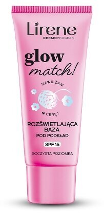 Makiažo bazė Lirene Glow Match! SPF 15, 30 ml kaina ir informacija | Makiažo pagrindai, pudros | pigu.lt