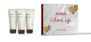 Kūno priežiūros rinkinys moterims Ahava Celebrate Life It's You Time: mineralinis kūno losjonas, 100 ml + mineralinė dušo želė 100 ml + mineralinis rankų kremas 100 ml kaina ir informacija | Kūno kremai, losjonai | pigu.lt