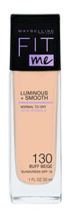 Maybelline Fit Me! Luminous + Smooth Foundation жидкий макияж с матирующим эффектом 130 Buff Beige 30 мл цена и информация | Пудры, базы под макияж | pigu.lt