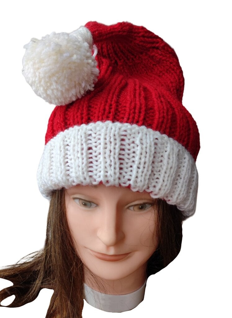 Kalėdinė kepurė / elfų kepurė, megzta rankomis iš minkšto akrilo vaikams цена и информация | Kepurės, pirštinės, šalikai mergaitėms | pigu.lt