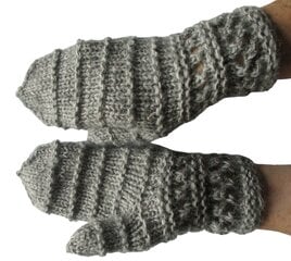 Варежки теплые вязаные / ручная работа цена и информация | Женские перчатки | pigu.lt