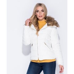 Белая женская куртка с меховым воротником цена и информация | Женские куртки | pigu.lt