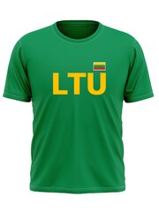 Vyriški marškinėliai žali LTU su Vyčiu ant nugaros kaina ir informacija | Lietuviška sirgalių atributika | pigu.lt