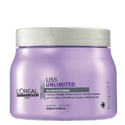 Glotninamoji plaukų kaukė L'Oreal Expert Liss Unlimited Mask 500 ml kaina ir informacija | Priemonės plaukų stiprinimui | pigu.lt