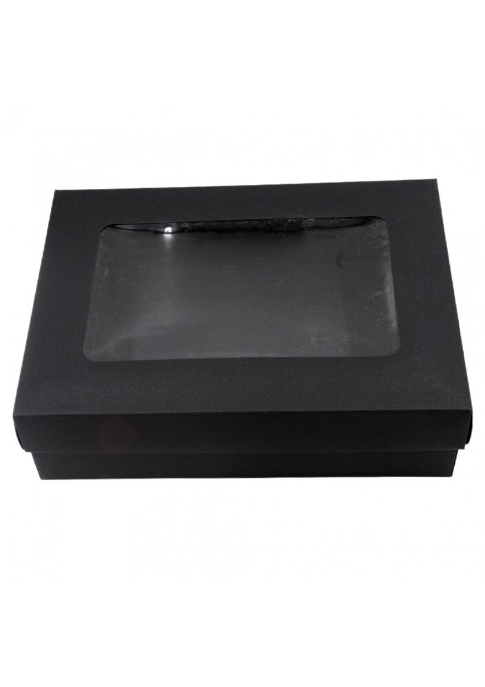 Dovanų dėžutė juoda su langeliu, 21 x 15 x 6 cm цена и информация | Dovanų pakavimo priemonės | pigu.lt
