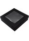 Dovanų dėžutė juoda su langeliu, 21 x 21 x 6 cm цена и информация | Dovanų pakavimo priemonės | pigu.lt