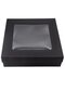 Dovanų dėžutė juoda su langeliu, 21 x 21 x 6 cm kaina ir informacija | Dovanų pakavimo priemonės | pigu.lt