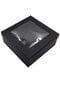 Dovanų dėžutė juoda su langeliu, 21 x 21 x 9 cm kaina ir informacija | Dovanų pakavimo priemonės | pigu.lt