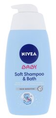 Švelnus šampūnas ir vonios prausiklis kūdikiams Nivea Baby Soft Shampoo & Bath 500 ml kaina ir informacija | Kosmetika vaikams ir mamoms | pigu.lt