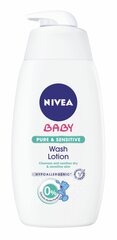 Гель для очистки лица для детей Nivea Baby Pure & Sensitive Wash Lotion, 500 мл цена и информация | Косметика для мам и детей | pigu.lt