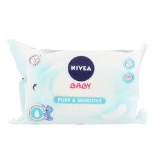 Влажные салфетки Nivea Baby Pure & Sensitive, 63 шт цена и информация | Ватная продукция, влажные салфетки | pigu.lt