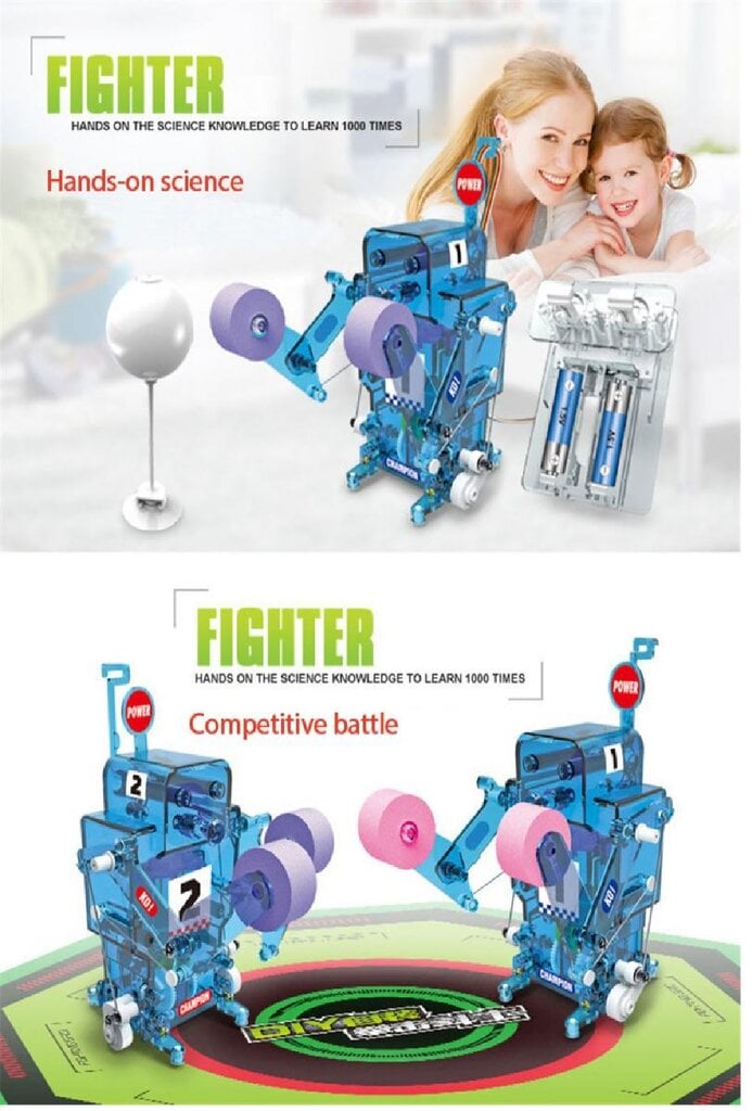Sparring robotų rinkinys „pasidaryk pats“ elektrinis žaislas, raudonas kaina ir informacija | Žaislai berniukams | pigu.lt