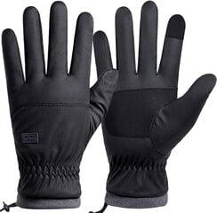 Перчатки мужские непромокаемые зимние KR73, черные цена и информация | Мужские шарфы, шапки, перчатки | pigu.lt