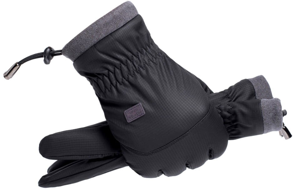 Vyriškos neperšlampamos žieminės pirštinės KR73, juoda цена и информация | Vyriški šalikai, kepurės, pirštinės | pigu.lt