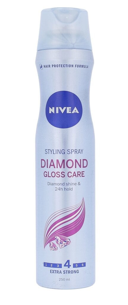 Plaukų lakas Nivea Diamond Gloss 250 ml цена и информация | Plaukų formavimo priemonės | pigu.lt