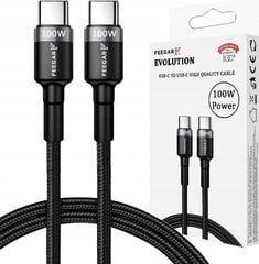 Laidas Feegar kabelis USB-C Typ C PD 100W greitasis įkrovimas 3.0 Nylon kaina ir informacija | Laidai telefonams | pigu.lt