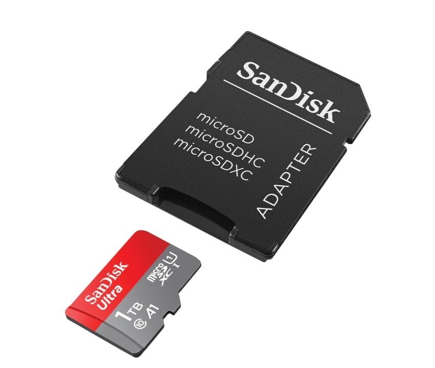 SanDisk 1TB Ultra microSDXC UHS-I with Adapter - Up to 150MB/s, C10, U1, Full HD, A1, SDSQUAC-1T00-GN6MA kaina ir informacija | Atminties kortelės telefonams | pigu.lt