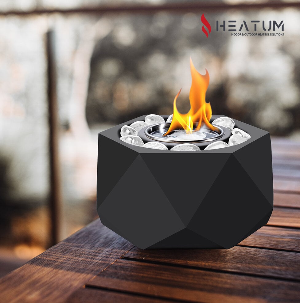Pastatomas biožidinys juodas Heatum Riben цена и информация | Židiniai, ugniakurai | pigu.lt
