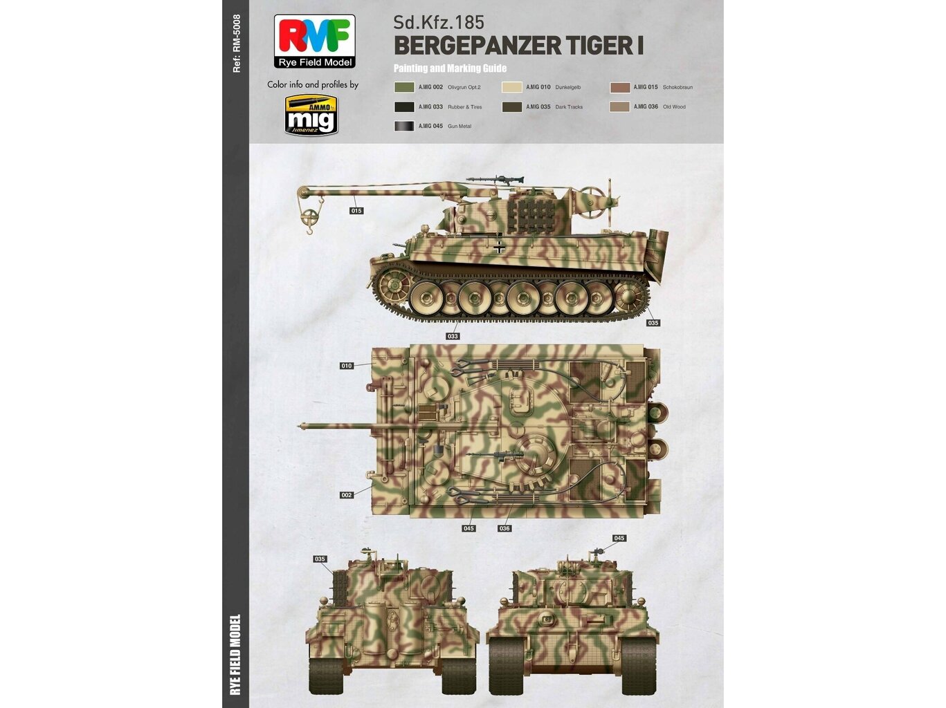 Surenkamas modelis Rye Field Model, Bergepanzer Tiger I Sd.Kfz.185 RFM-5008, 1/35 kaina ir informacija | Konstruktoriai ir kaladėlės | pigu.lt