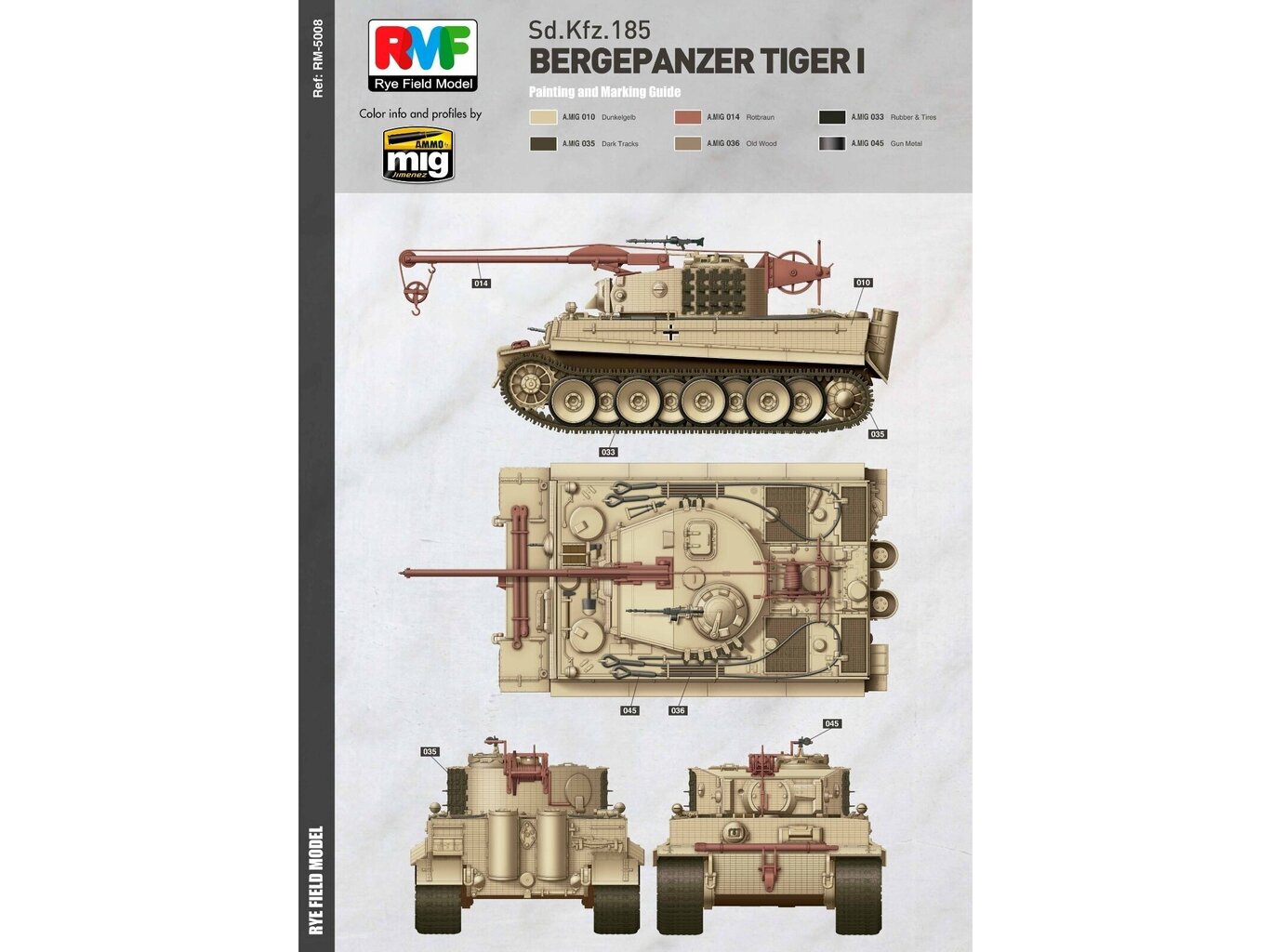 Surenkamas modelis Rye Field Model, Bergepanzer Tiger I Sd.Kfz.185 RFM-5008, 1/35 kaina ir informacija | Konstruktoriai ir kaladėlės | pigu.lt