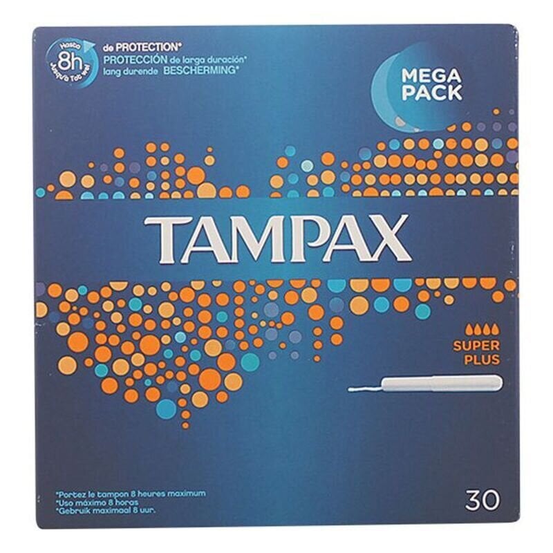 Tamponai Tampax Super Plus, 30 vnt. kaina ir informacija | Tamponai, higieniniai paketai, įklotai | pigu.lt