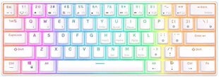 Royal Kludge RK61 TKL клавиатура | 60%, Hot-swap, Blue Switches, US, белый цена и информация | Клавиатуры | pigu.lt