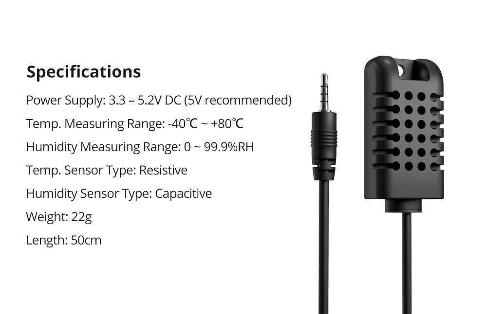 Temperatūros ir drėgmės sensorius Sonoff TH10/TH16 цена и информация | Davikliai, jutikliai | pigu.lt