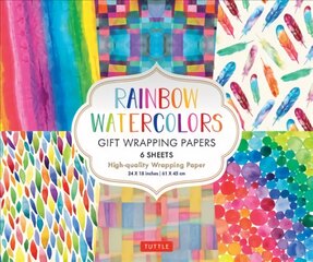 Rainbow Watercolors Gift Wrapping Papers - 6 sheets: 24 x 18 inch Wrapping Paper цена и информация | Книги о питании и здоровом образе жизни | pigu.lt