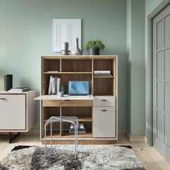 Bookcase RIVERO 124x40xH143cm, with desk цена и информация | Полки | pigu.lt