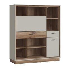 Bookcase RIVERO 124x40xH143cm, with desk цена и информация | Полки | pigu.lt