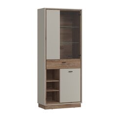 Showcase RIVERO 83x40xH201cm, oak/grey цена и информация | Витрины, серванты | pigu.lt