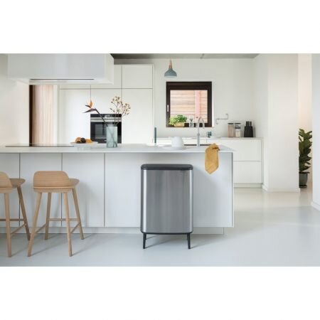 Brabantia šiukšliadėžė Bo Touch Bin Hi, 2x30 l, Matt Steel FPP цена и информация | Šiukšliadėžės | pigu.lt