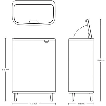 Brabantia šiukšliadėžė Bo Touch Bin Hi, 2x30 l, Matt Steel FPP цена и информация | Šiukšliadėžės | pigu.lt