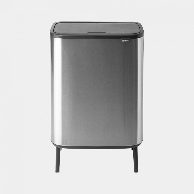 Brabantia šiukšliadėžė Bo Touch Bin Hi, 2x30 l, Matt Steel FPP цена и информация | Šiukšliadėžės | pigu.lt