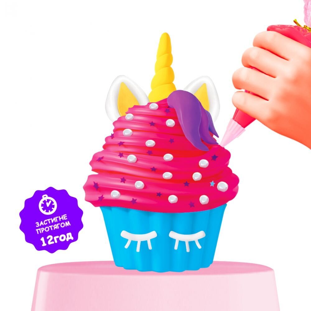 Kūrybinis rinkinys Plastilinas - Modeliavimo ir lipdymo priemonės Unicorn Cupcake kaina ir informacija | Lavinamieji žaislai | pigu.lt