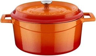 Lava ketaus puodas oranžinis, 4,5l цена и информация | Кастрюли, скороварки | pigu.lt