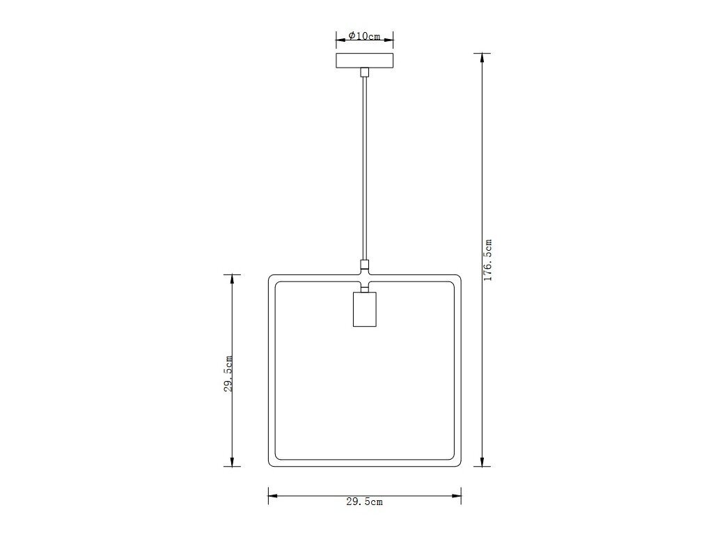 Pakabinamas šviestuvas Lija, 29.5cm×29.5cm, juodas 2614 kaina ir informacija | Pakabinami šviestuvai | pigu.lt