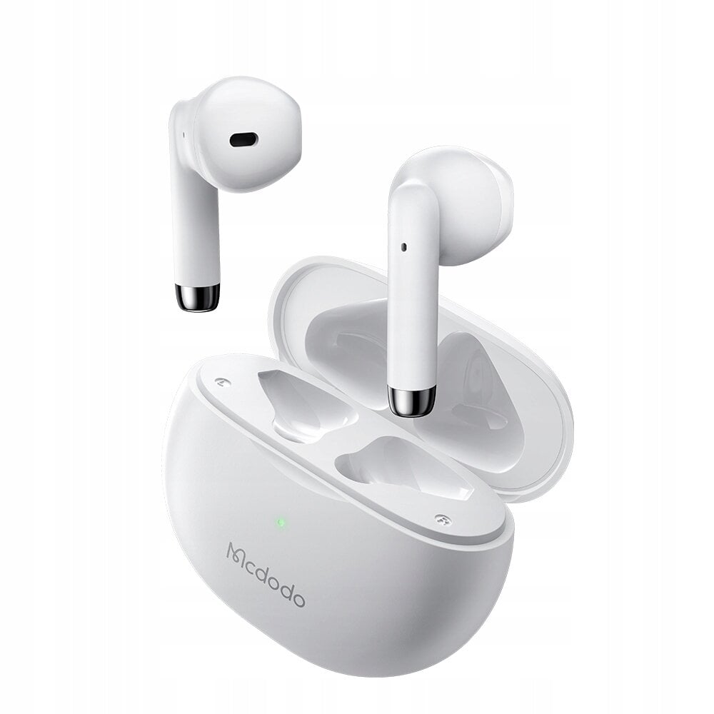 "Mcdodo" telefono ausinės, belaidės, į ausis, su dėklu, "Bluetooth 5", baltos spalvos kaina ir informacija | Ausinės | pigu.lt
