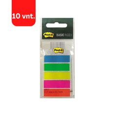 Lipnūs žymekliai Post-it Basic, 12 x 43 mm, 5 spalvų. kaina ir informacija | Kanceliarinės prekės | pigu.lt