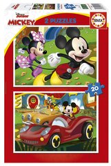 Dėlionės Educa Mickey Mouse Fun House, 2x20 detalių kaina ir informacija | Dėlionės (puzzle) | pigu.lt