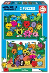 Dėlionės Educa Monsieur Madame, 2x20 detalių kaina ir informacija | Dėlionės (puzzle) | pigu.lt