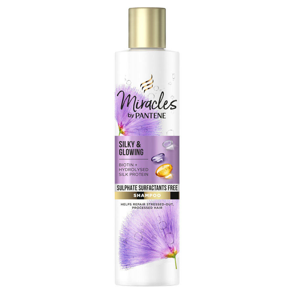 Atkuriamasis plaukų šampūnas Pantene Pro-V Miracles Silk & Glow, 225 ml kaina ir informacija | Šampūnai | pigu.lt