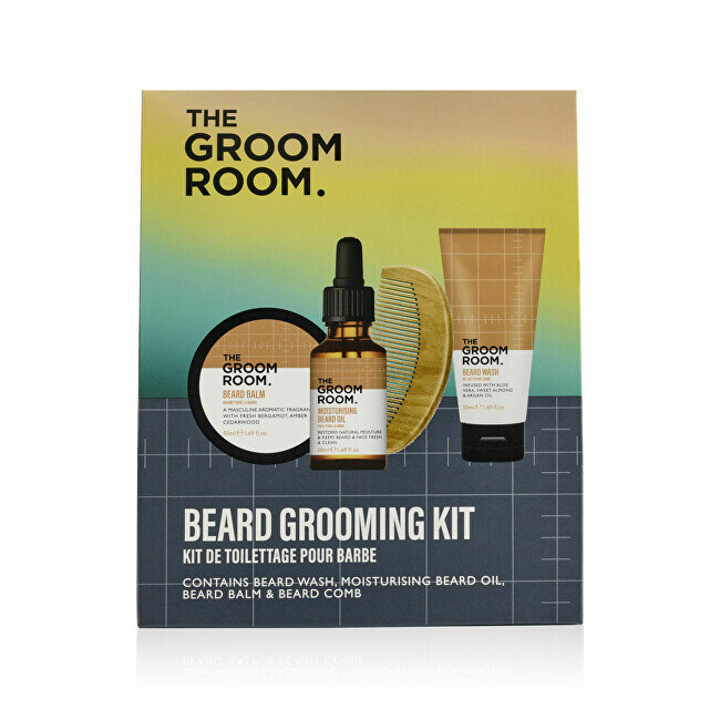 Rinkinys Groom Room: barzdos šampūnas, 50 ml + barzdos balzamas, 50 ml + barzdos aliejus, 50 ml + šukos kaina ir informacija | Skutimosi priemonės ir kosmetika | pigu.lt