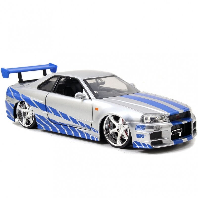 Automobilis Greiti ir įsiutę Briano Nissan Skyline GTR 1:24 kaina ir informacija | Žaislai berniukams | pigu.lt