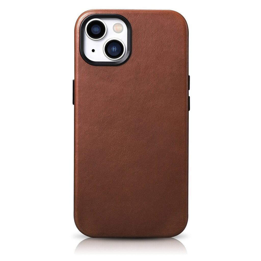 iCarer Leather iPhone 14 Magnetic Leather with MagSafe Brown (WMI14220701-RB) kaina ir informacija | Telefono dėklai | pigu.lt