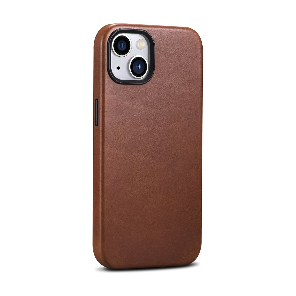 iCarer Leather iPhone 14 Magnetic Leather with MagSafe Brown (WMI14220701-RB) kaina ir informacija | Telefono dėklai | pigu.lt