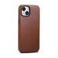 iCarer Leather iPhone 14 Magnetic Leather with MagSafe Brown (WMI14220701-RB) kaina ir informacija | Telefono dėklai | pigu.lt